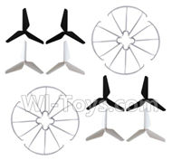 SYMA X5S X5SW X5SC Parts-69 Outer protect frame(8pcs) & Upgrade Tripod Rotor blade(8pcs) For SYMA X5S X5SC X5SC Quadcopter UFO parts